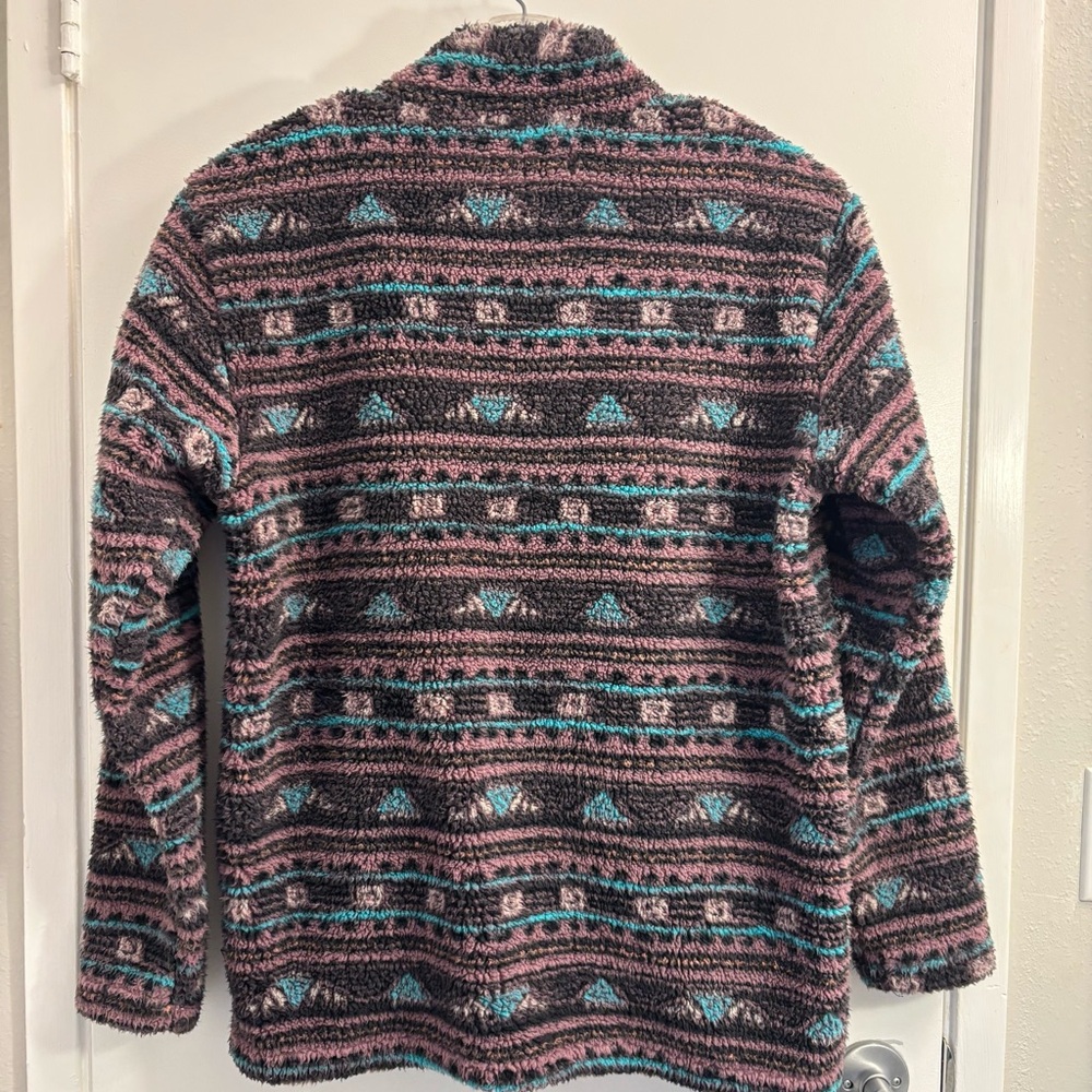 Rip Curl Men's Polar Fleece Jacket Zip Up Aztec Size Medium Outdoor Cozy - Picture 2 of 10